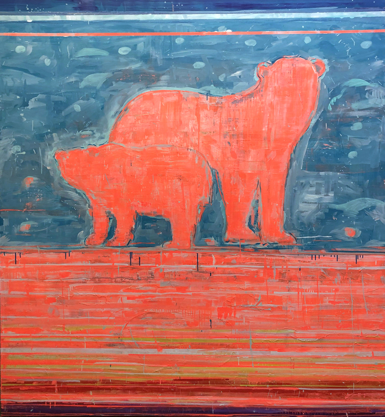 Adam—Adach—Fluo—Pink—Bear-oil—painting